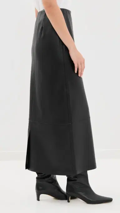LE BOP Betty Faux Leather Maxi Skirt Black | Thumbnail 4