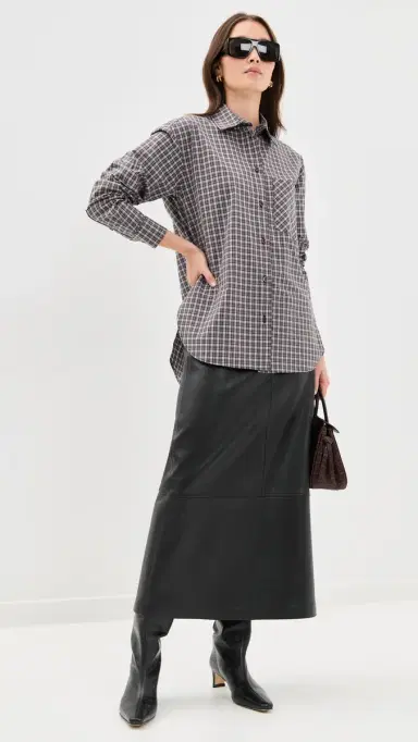 LE BOP Betty Faux Leather Maxi Skirt Black | Thumbnail 5
