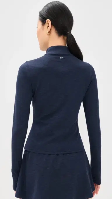 Splits59 Stevie Half Zip Top Heather Indigo XS | Thumbnail 4 Splits59 Stevie Half Zip Top Heather Indigo XS | Thumbnail 4