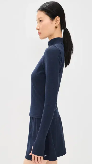 Splits59 Stevie Half Zip Top Heather Indigo XS | Thumbnail 5 Splits59 Stevie Half Zip Top Heather Indigo XS | Thumbnail 5