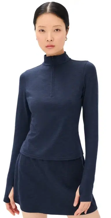 Splits59 Stevie Half Zip Top Heather Indigo XS | Thumbnail 1 Splits59 Stevie Half Zip Top Heather Indigo XS | Thumbnail 1