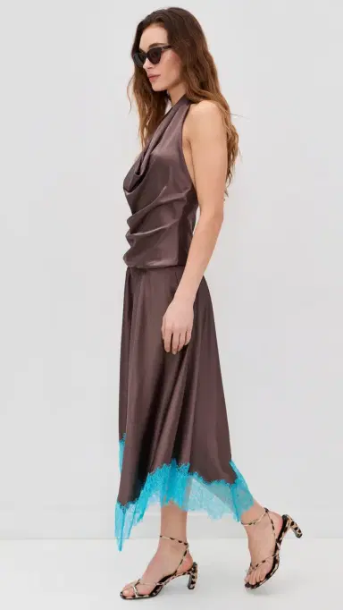 STAUD Elira Silk Dress ink/Pool | Thumbnail 4 STAUD Elira Silk Dress ink/Pool | Thumbnail 4