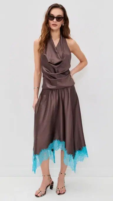 STAUD Elira Silk Dress ink/Pool | Thumbnail 5 STAUD Elira Silk Dress ink/Pool | Thumbnail 5