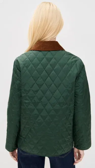 Sporty & Rich New York Crest Nylon Quilted Jacket Forest | Thumbnail 3