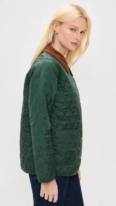 Sporty & Rich New York Crest Nylon Quilted Jacket Forest | Thumbnail 4