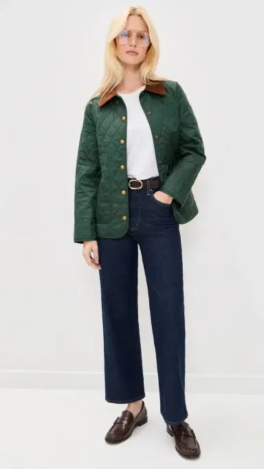 Sporty & Rich New York Crest Nylon Quilted Jacket Forest | Thumbnail 5
