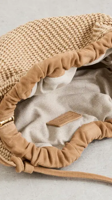 Mansur Gavriel Mini Raffia Cloud Clutch Natural One Size | Thumbnail 6 Mansur Gavriel Mini Raffia Cloud Clutch Natural One Size | Thumbnail 6