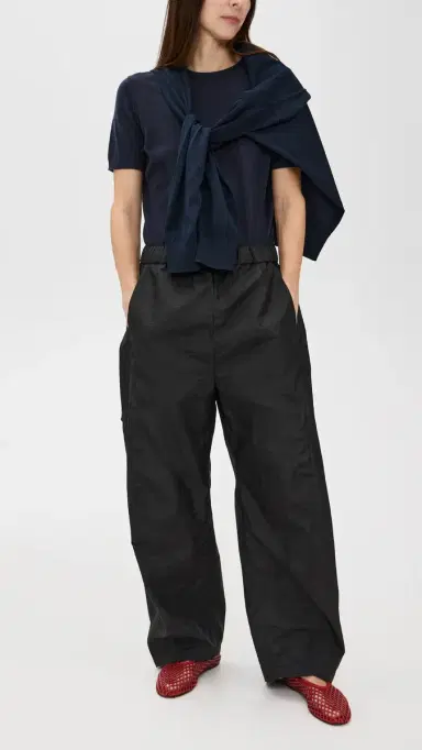 Tibi Petite Crispy Nylon Winslow Pants Black L | Thumbnail 5