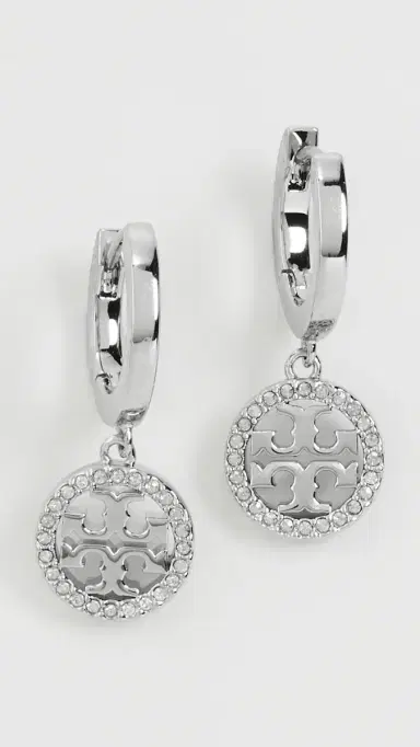 Tory Burch Icon Pavé Clip-On Hoop Earrings | Thumbnail 2