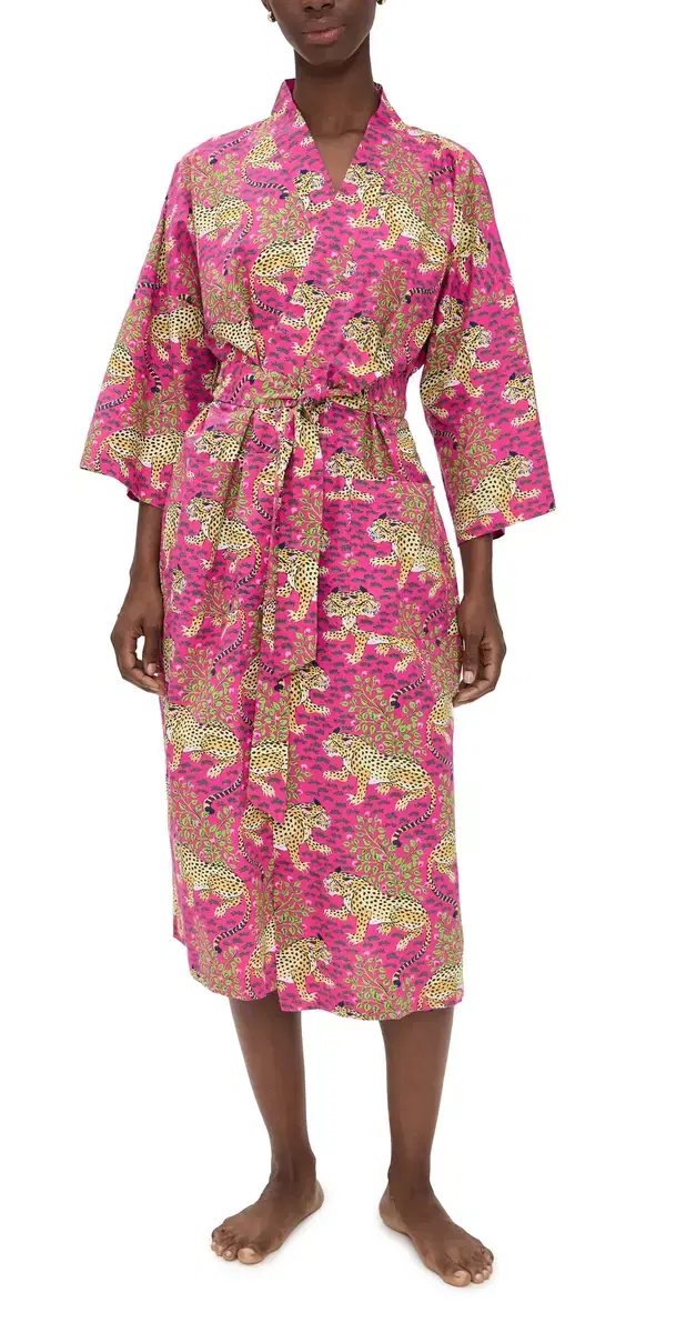 Printfresh Bagheera Long Robe Hot Pink