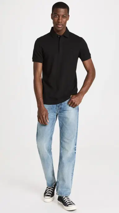 Lacoste Stretch Cotton Paris Polo Noir | Thumbnail 5