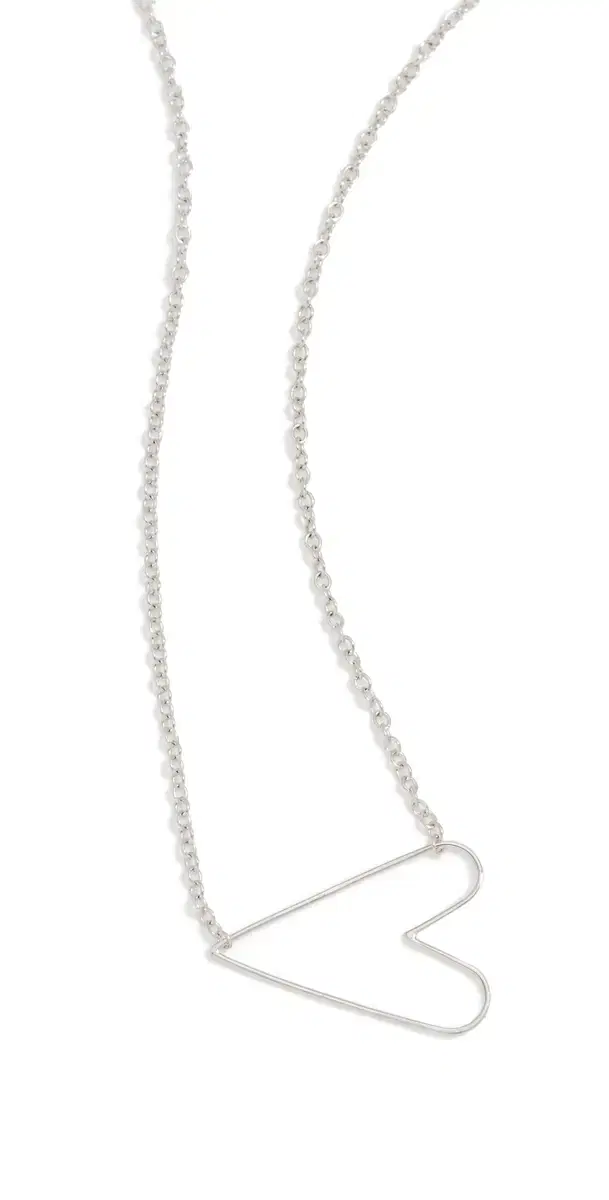 Zoe Chicco 14k White Gold Tiny Anchored Heart Necklace 14k White Gold One Size