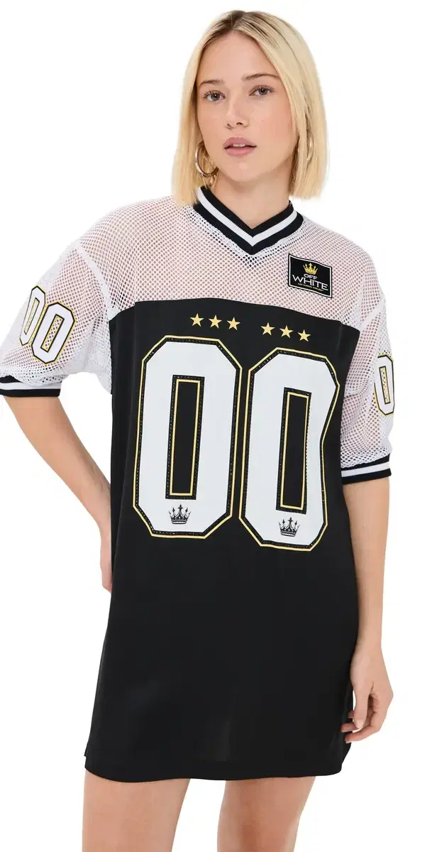 Off-White Vi Sat 00 Bling Football Dress Black