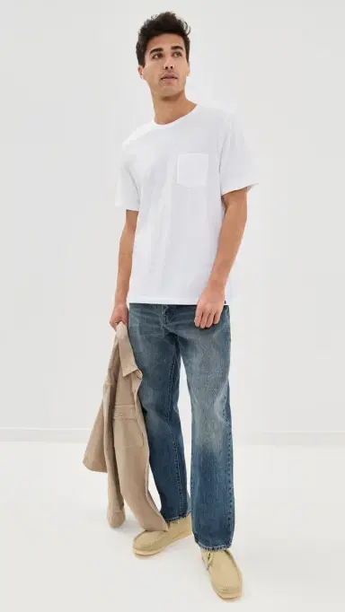 Faherty Sunwashed Pocket Tee White | Thumbnail 5 Faherty Sunwashed Pocket Tee White | Thumbnail 5