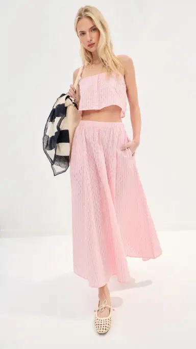 LE BOP Martha Eyelet Skirt Pink | Thumbnail 2