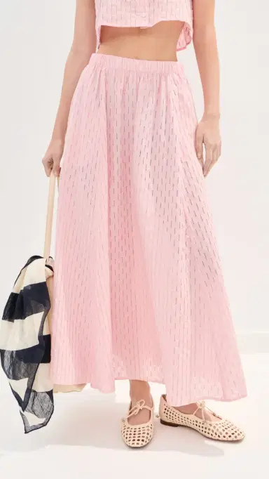 LE BOP Martha Eyelet Skirt Pink | Thumbnail 3