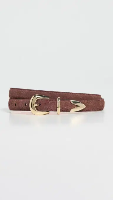 B-Low The Belt Leo Suede Belt Chocolate/Gold M | Thumbnail 2