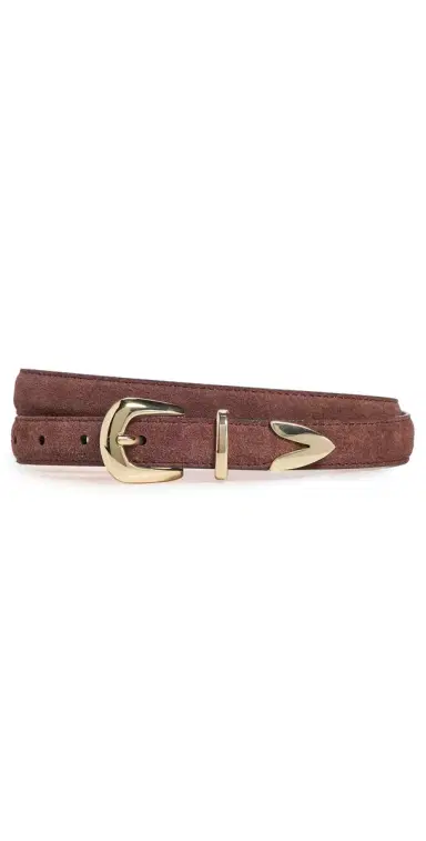 B-Low The Belt Leo Suede Belt Chocolate/Gold M | Thumbnail 1