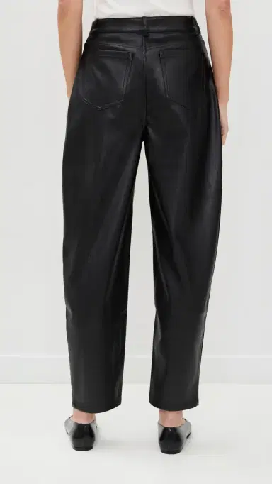 LE BOP Dakota Faux Leather Barrel Pants Black | Thumbnail 3