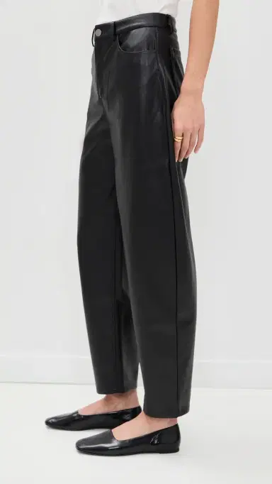 LE BOP Dakota Faux Leather Barrel Pants Black | Thumbnail 4