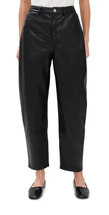 LE BOP Dakota Faux Leather Barrel Pants Black | Thumbnail 1