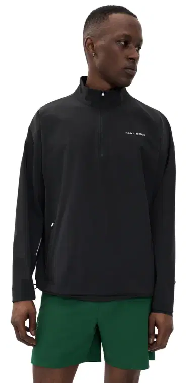 Malbon Performance Quarter Zip Shell Pullover Black | Thumbnail 1
