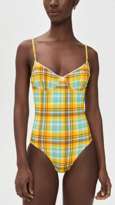 Solid & Striped The Taylor One Piece Multi Plaid | Thumbnail 2 Solid & Striped The Taylor One Piece Multi Plaid | Thumbnail 2