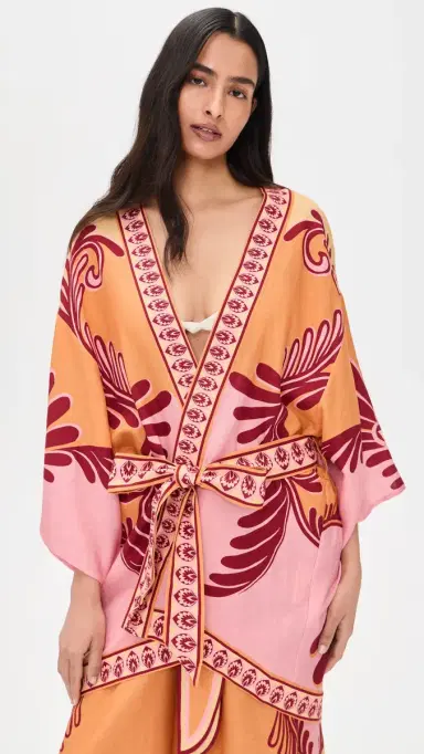 FARM Rio Arabesc Soft Yellow Kimono Arabesc Soft Yellow | Thumbnail 2