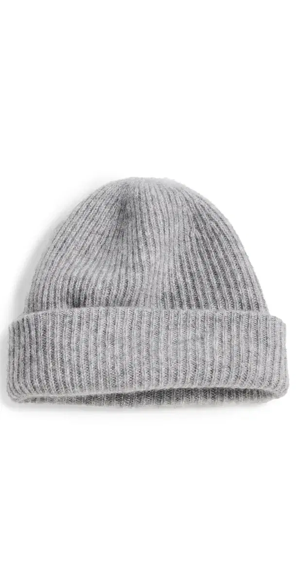 White & Warren Cashmere Plush Rib Beanie Grey Heather One Size