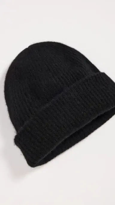White + Warren Cashmere Plush Rib Beanie Black One Size | Thumbnail 4 White + Warren Cashmere Plush Rib Beanie Black One Size | Thumbnail 4