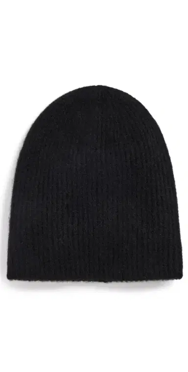 White + Warren Cashmere Plush Rib Beanie Black One Size | Thumbnail 1 White + Warren Cashmere Plush Rib Beanie Black One Size | Thumbnail 1