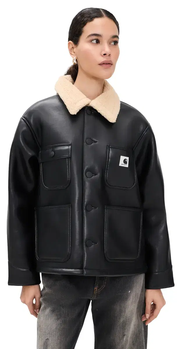 Shepton OG Faux Leather ichigan Barn Jacket Black/Natural