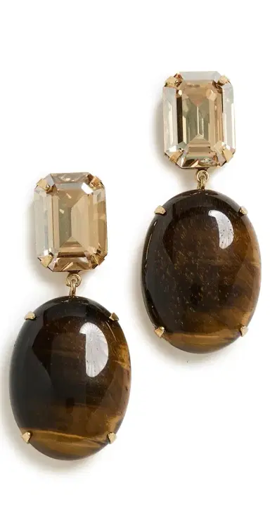 Jennifer Behr Xiomara Earrings Tigers Eye One Size | Thumbnail 1