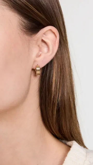 Ariel Gordon Jewelry 14k Gold Triptych Hoops | Thumbnail 3