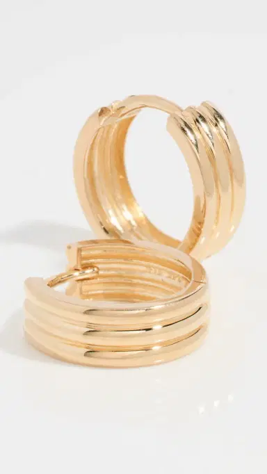 Ariel Gordon Jewelry 14k Gold Triptych Hoops | Thumbnail 4