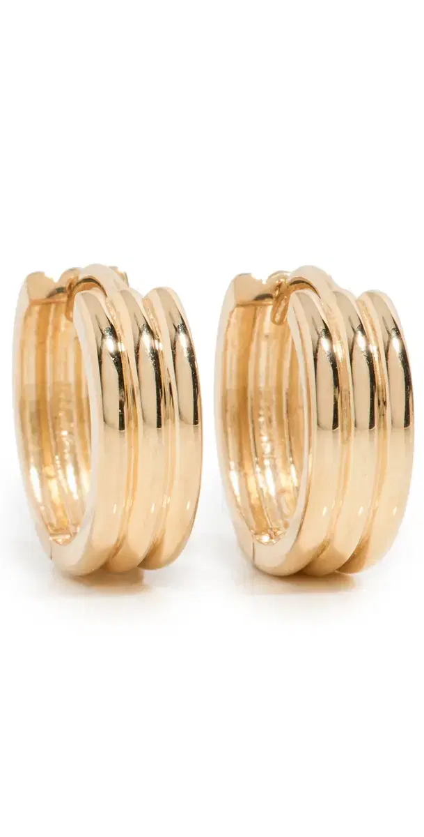14k Gold Triptych Hoops
