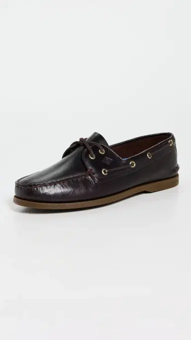 Sperry Authentic Original 2 Eye Leather Boat Shoes Amaretto Leather Mix Mat 7 | Thumbnail 2