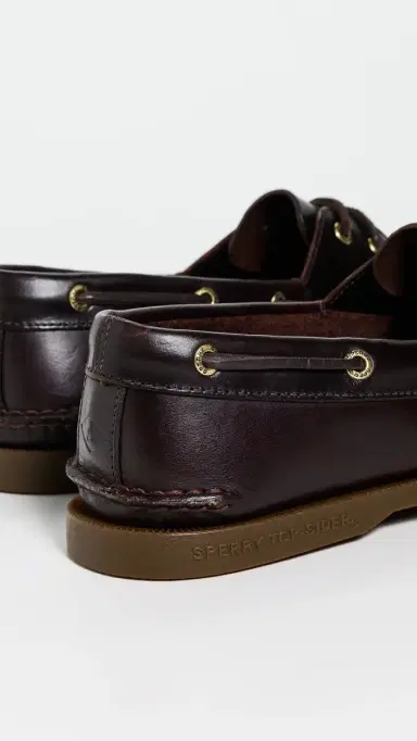 Sperry Authentic Original 2 Eye Leather Boat Shoes Amaretto Leather Mix Mat 7 | Thumbnail 3