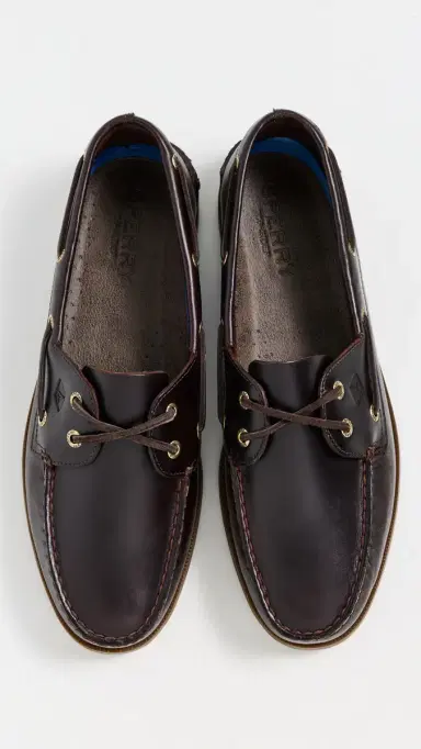 Sperry Authentic Original 2 Eye Leather Boat Shoes Amaretto Leather Mix Mat 7 | Thumbnail 4