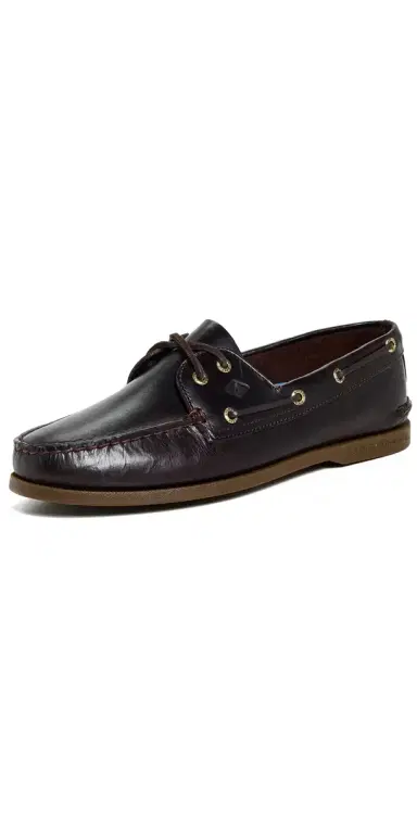 Sperry Authentic Original 2 Eye Leather Boat Shoes Amaretto Leather Mix Mat 7 | Thumbnail 1