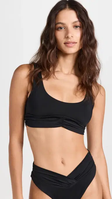 Riot Swim Pico Bikini Top Black | Thumbnail 2