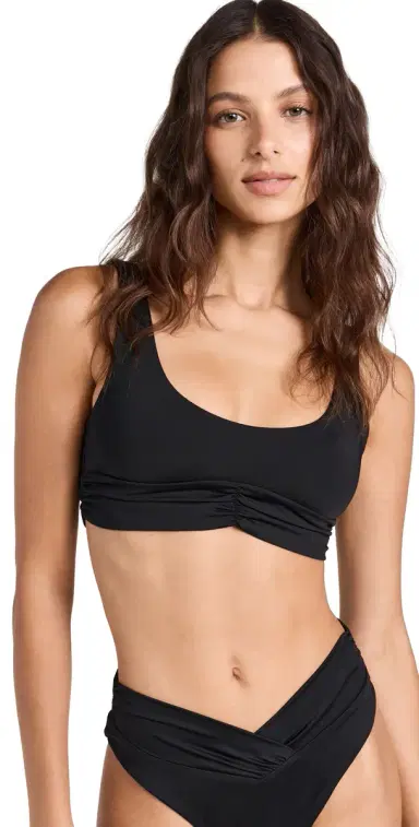 Riot Swim Pico Bikini Top Black | Thumbnail 1