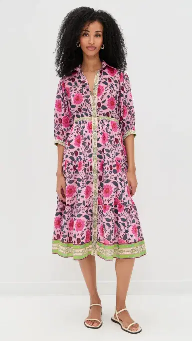 Bell Blair Midi Dress Fuchsia/Teal Floral | Thumbnail 2