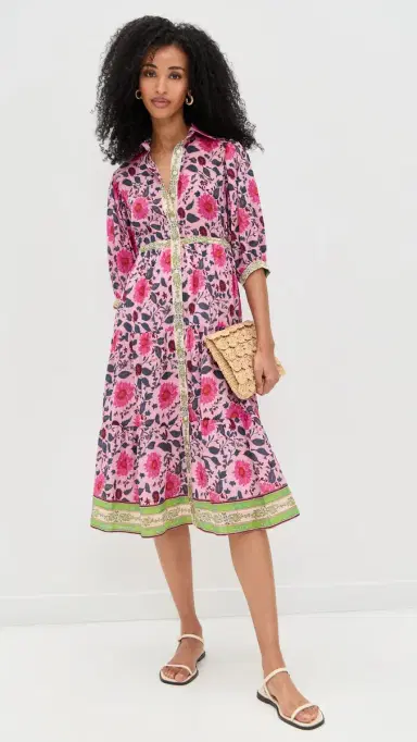 Bell Blair Midi Dress Fuchsia/Teal Floral | Thumbnail 5