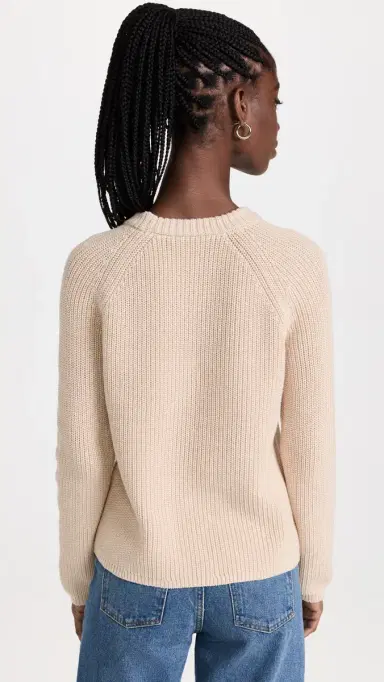 Jenni Kayne Cotton Fisherman Sweater Oatmeal L | Thumbnail 3 Jenni Kayne Cotton Fisherman Sweater Oatmeal L | Thumbnail 3