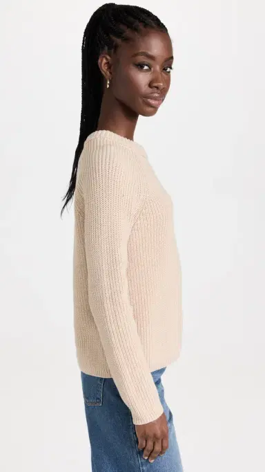 Jenni Kayne Cotton Fisherman Sweater Oatmeal L | Thumbnail 4 Jenni Kayne Cotton Fisherman Sweater Oatmeal L | Thumbnail 4