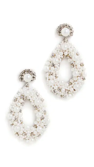 Deepa Gurnani Deepa by Arabella Earrings Ivory One Size | Thumbnail 5 Deepa Gurnani Deepa by Arabella Earrings Ivory One Size | Thumbnail 5