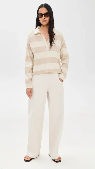 Marine Layer Cloud 9 Jersey Polo Tonal White Stripe L | Thumbnail 5