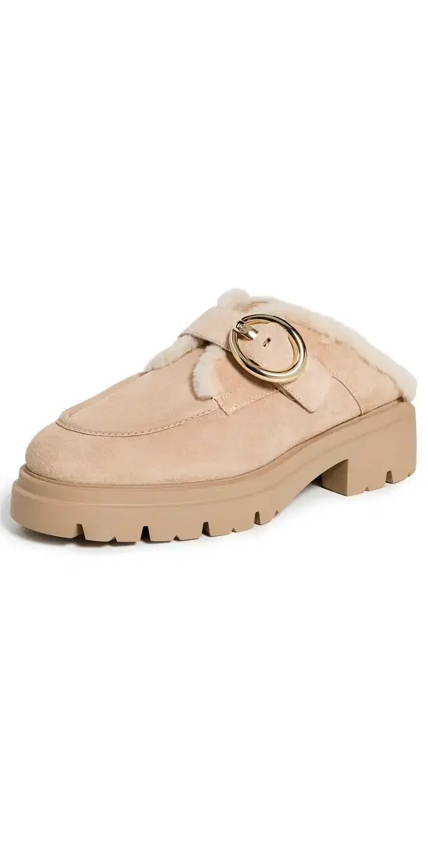 Benni Shearling Mules Adobe