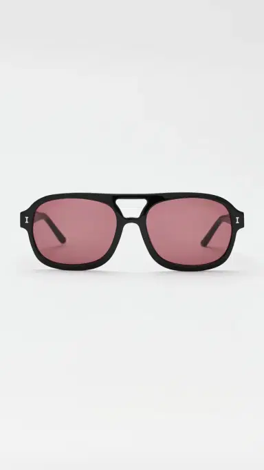 illesteva Memphis 57 Sunglasses Black w/ Plum One Size | Thumbnail 2 illesteva Memphis 57 Sunglasses Black w/ Plum One Size | Thumbnail 2